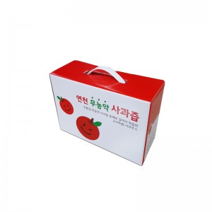 손잡이 M형 합지(연천무농약 사과즙박스)/B0216